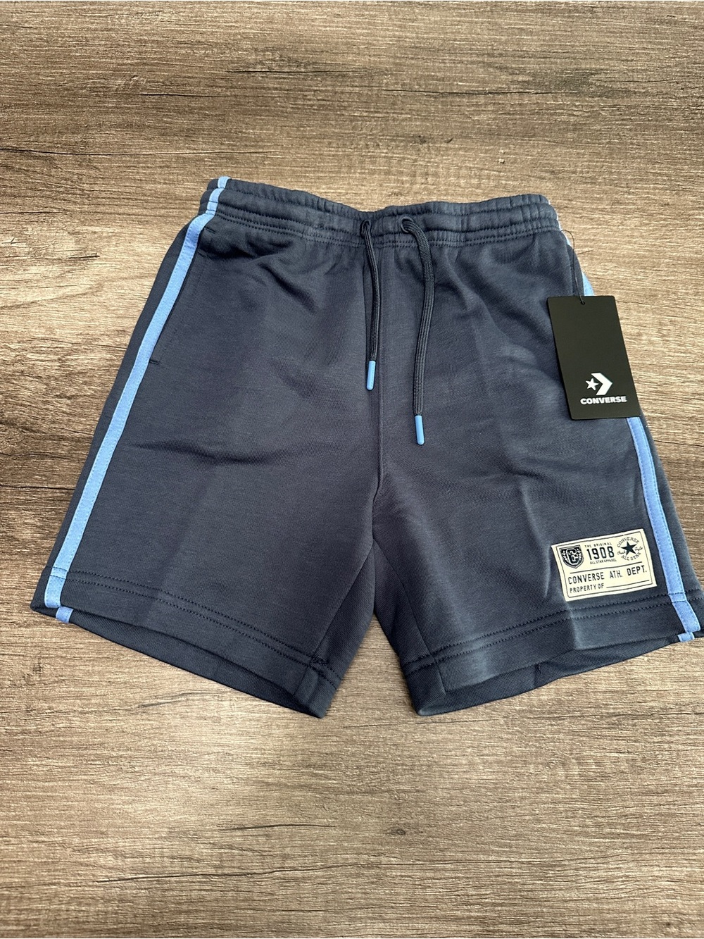 Converse Boys Navy Shorts with Light Blue Side Stripes